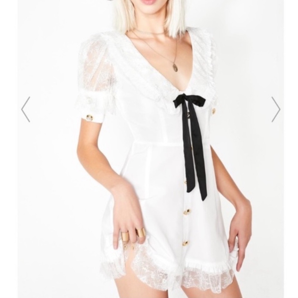 For Love & Lemons Royale White Mini Dress